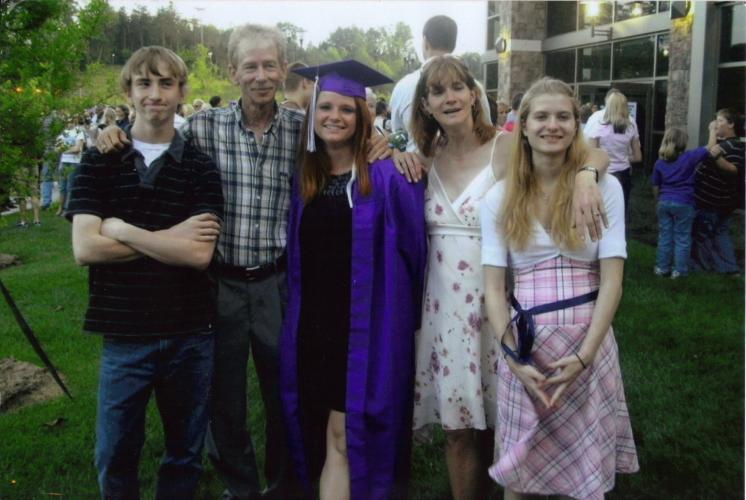 mom and kids on my graduation 2008